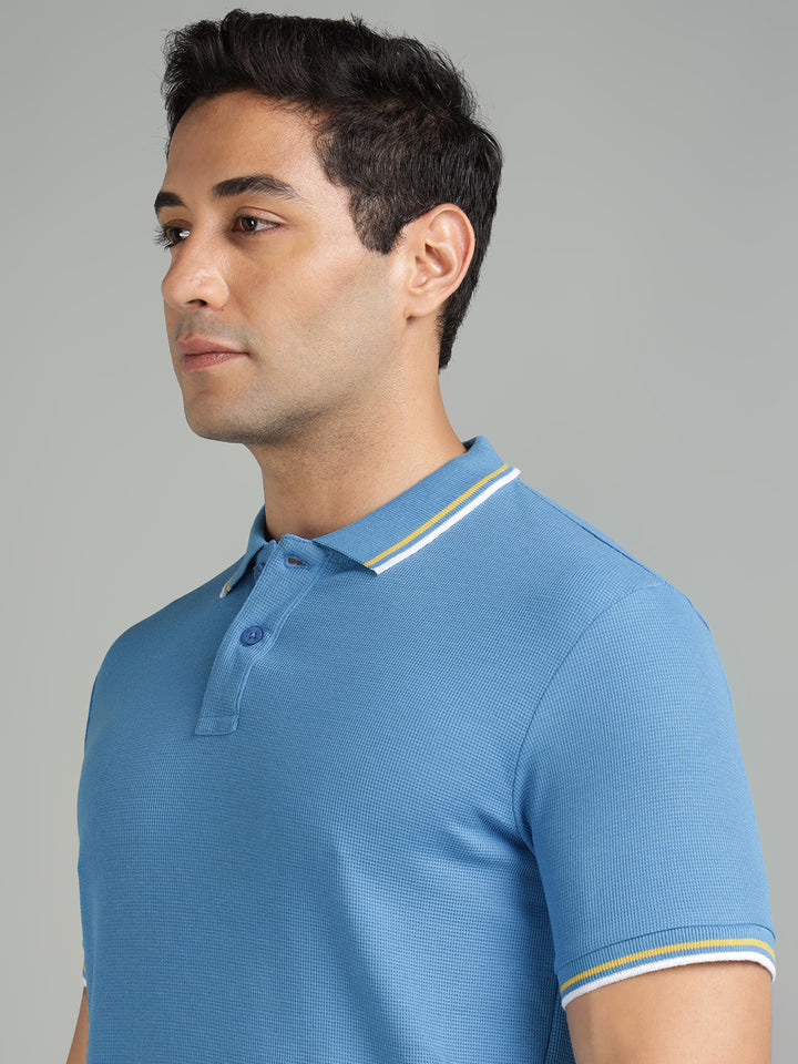 Men Sky Blue Polo T-Shirt
