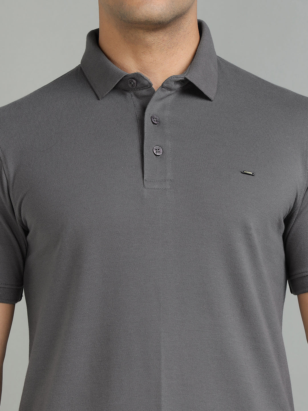 Men Dark Grey Polo T-Shirt