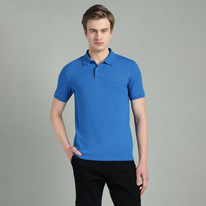 Men's Royal Blue Cotton Polo T-Shirt
