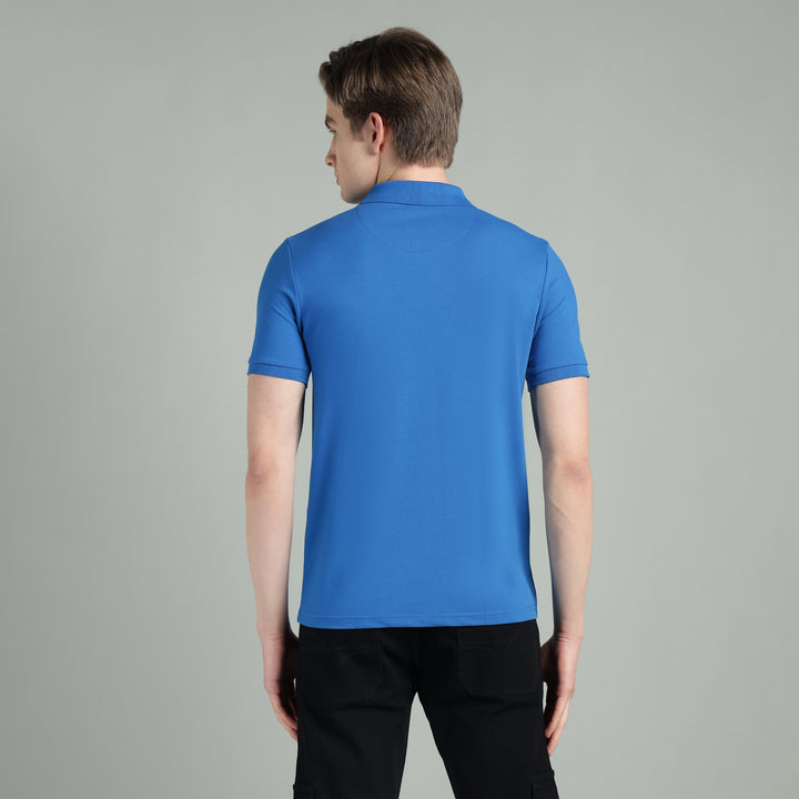 Men's Royal Blue Cotton Polo T-Shirt