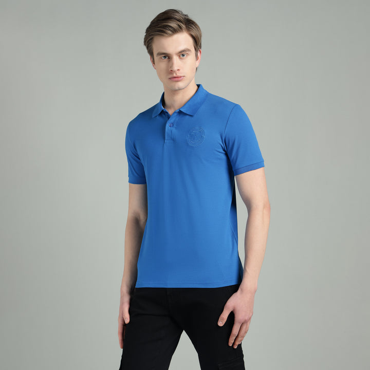 Men's Royal Blue Cotton Polo T-Shirt