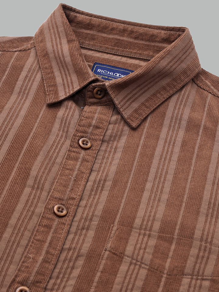 Men Sepia Cotton Casual Shirt