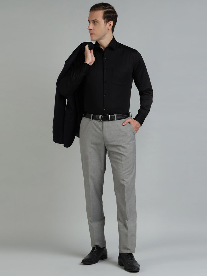 Men Black Lycra Cotton Partywear Shirt