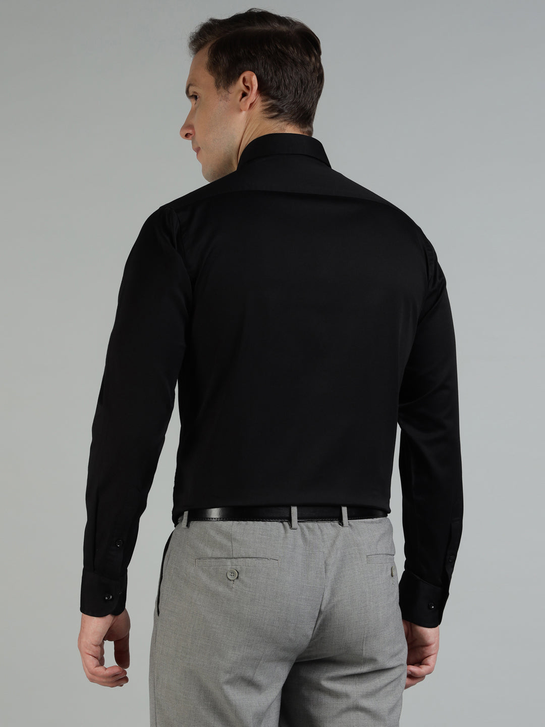 Men Black Lycra Cotton Partywear Shirt