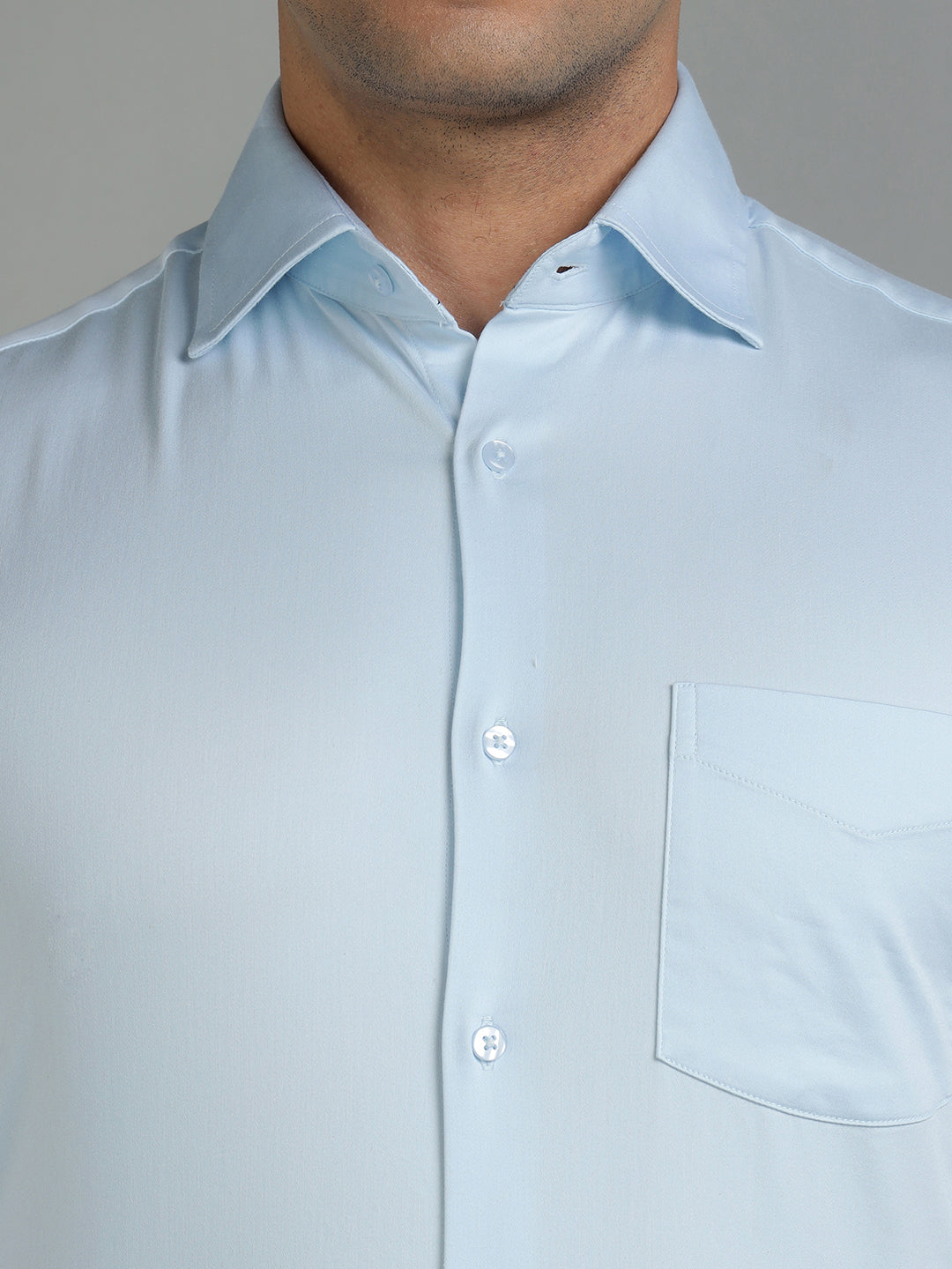 Men Sky Lycra Cotton Partywear Shirt