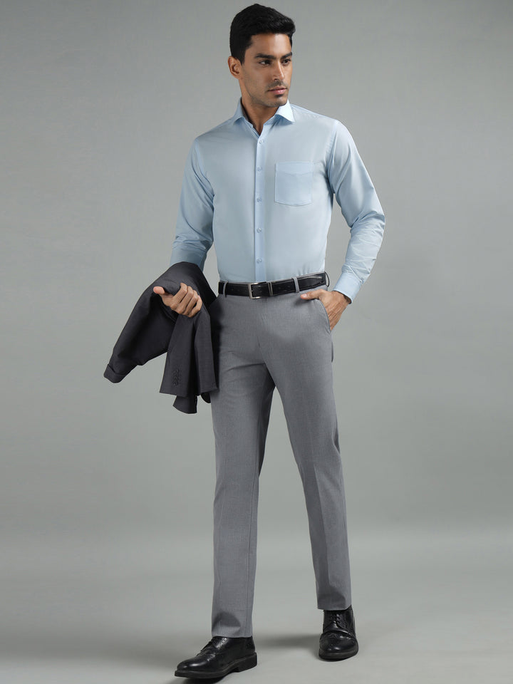 Men Sky Standard Fit Solid Formal Shirt