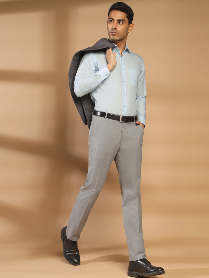 Men Sky Standard Fit Solid Formal Shirt
