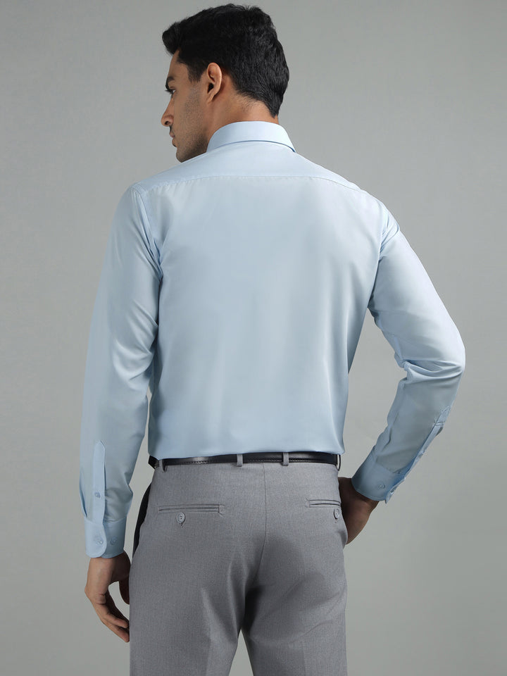 Men Sky Standard Fit Solid Formal Shirt