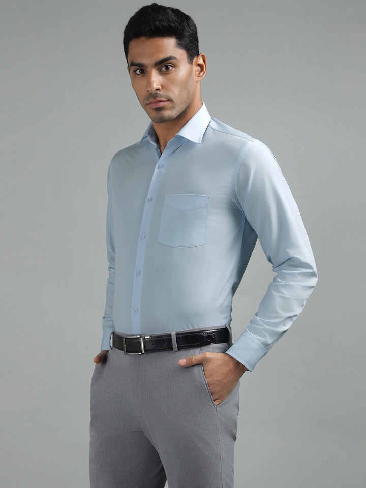 Men Sky Standard Fit Solid Formal Shirt