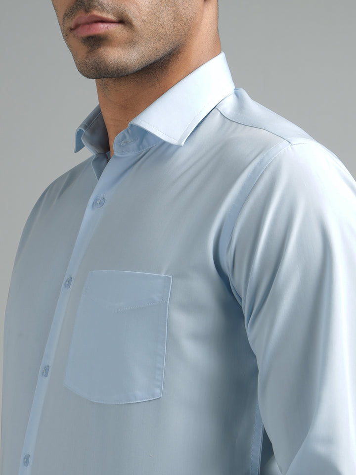 Men Sky Standard Fit Solid Formal Shirt