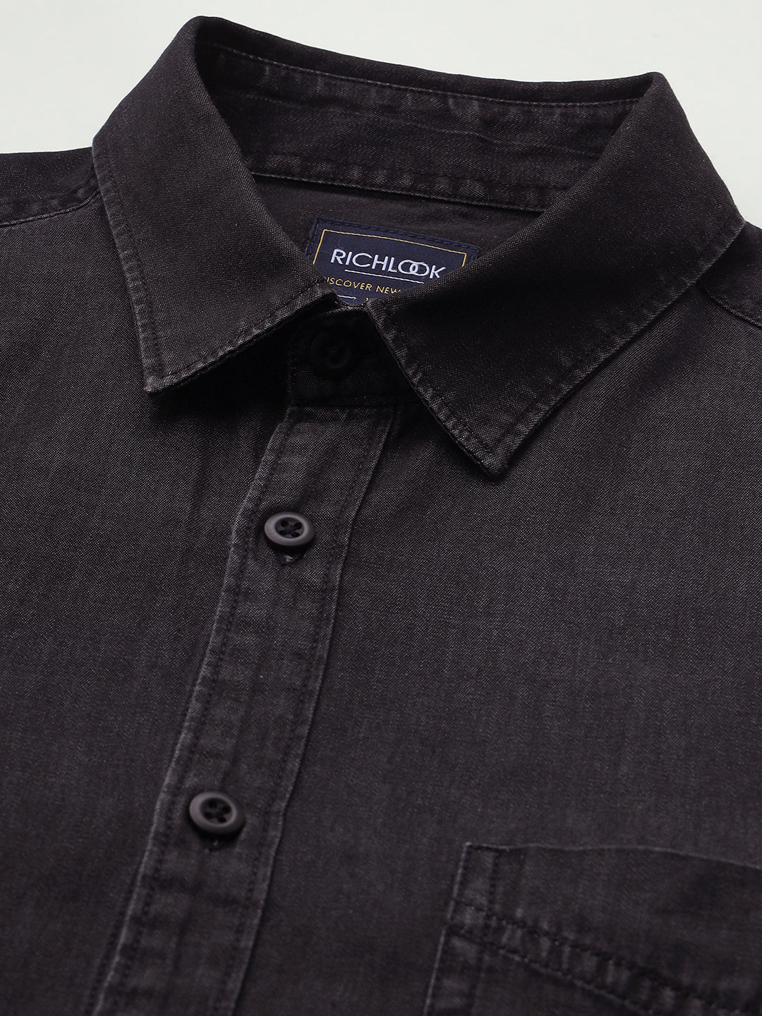 Men Black Indigo Cotton Casual Shirt
