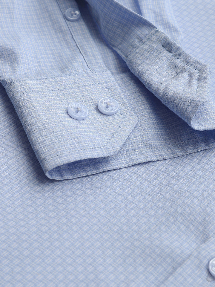 Men Sky Dobby Structure Cotton Formal Shirt