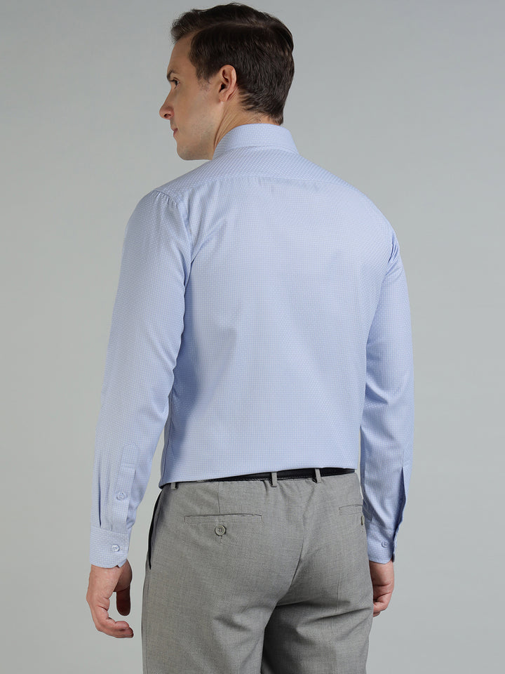 Men Sky Dobby Structure Cotton Formal Shirt