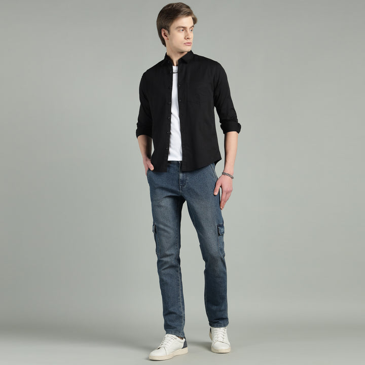 Men Sky Slim Fit Cotton Casual Shirt