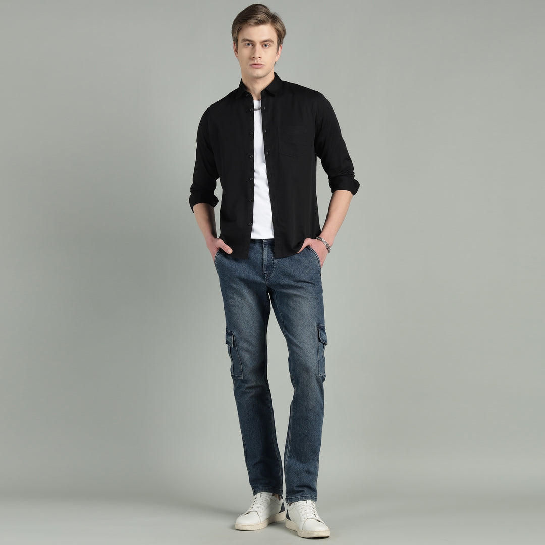 Men Sky Slim Fit Cotton Casual Shirt