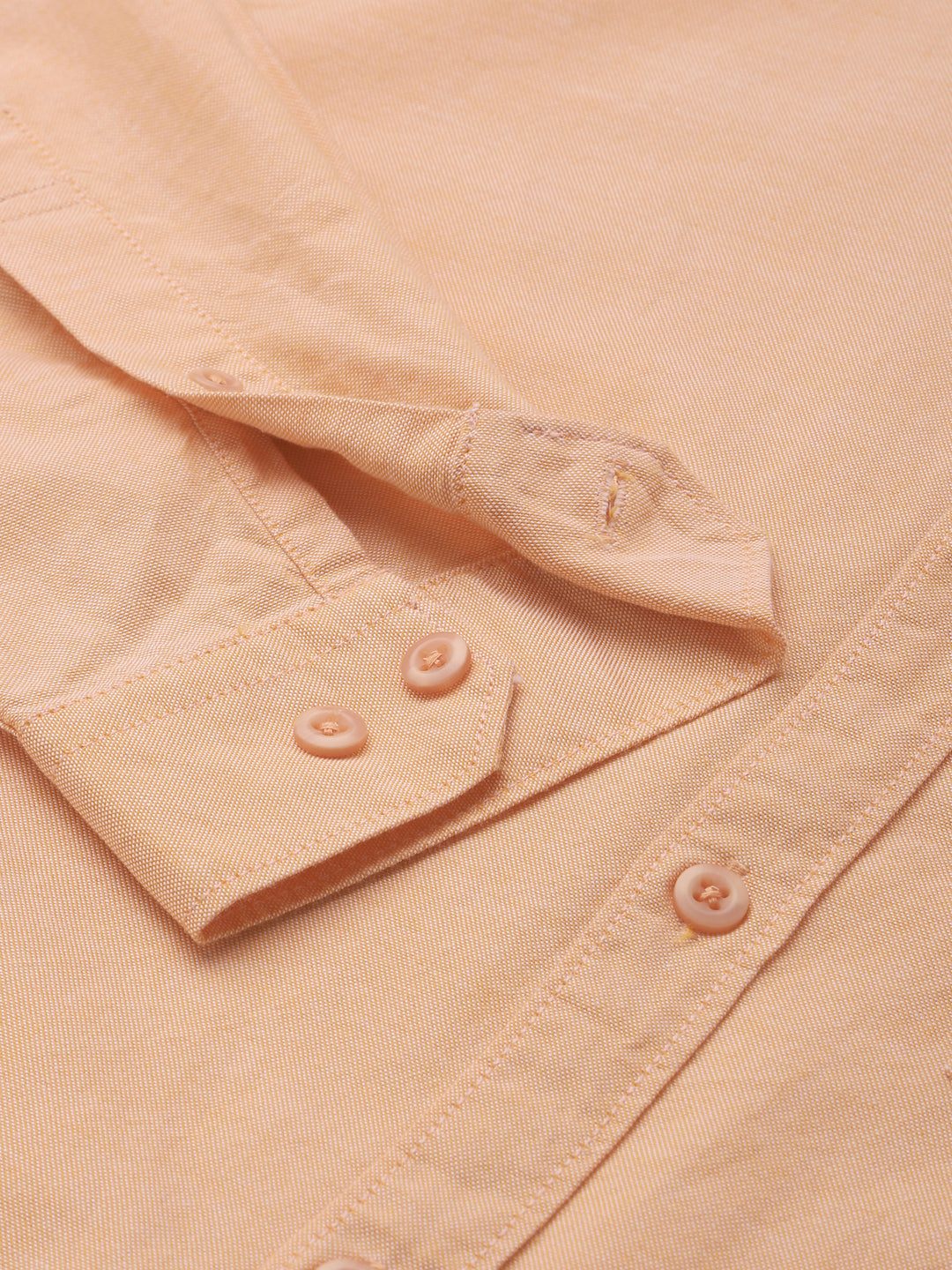 Men Orange Cotton Casual Shirt