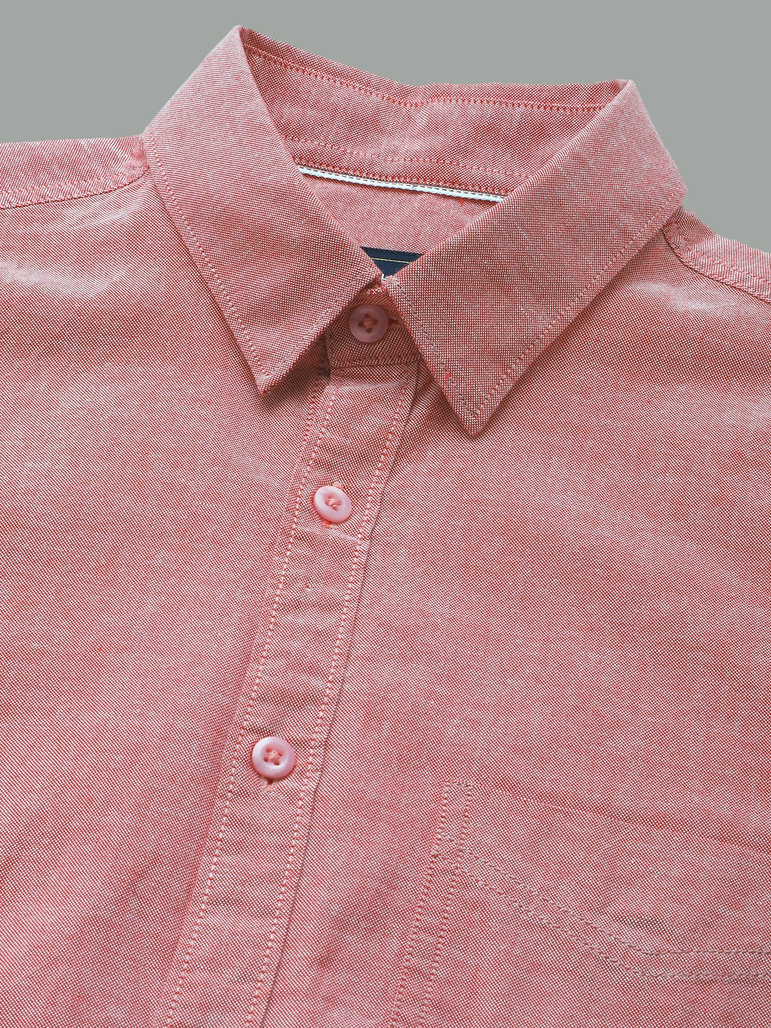 Men Red Cotton Casual Shirt