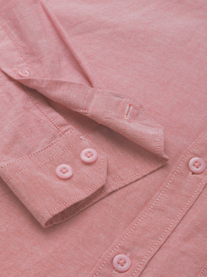 Men Red Cotton Casual Shirt