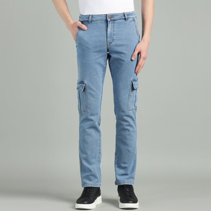 Men’s Slim-Fit Denim Cargo Jeans
