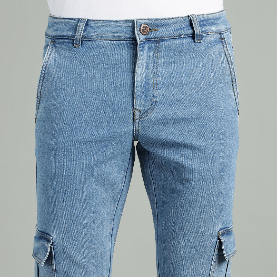 Men’s Slim-Fit Denim Cargo Jeans