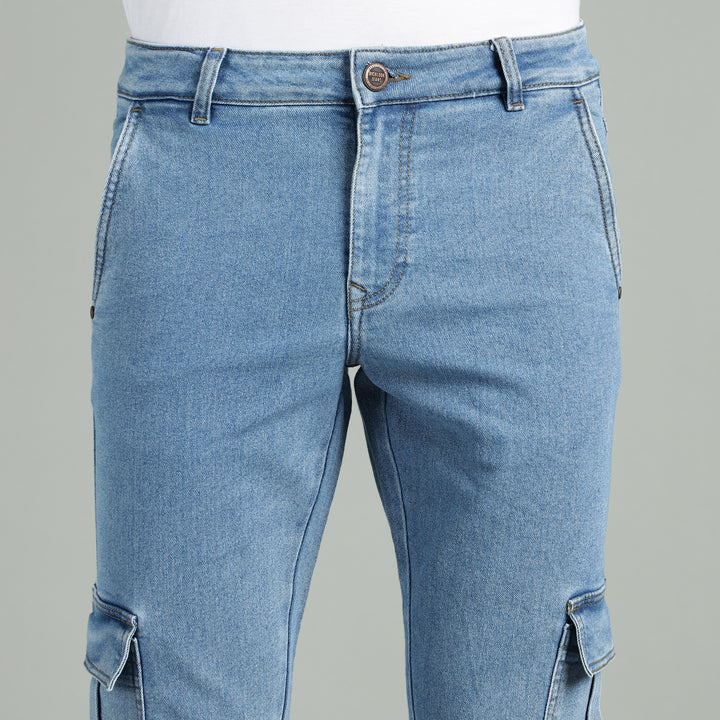 Men’s Slim-Fit Denim Cargo Jeans