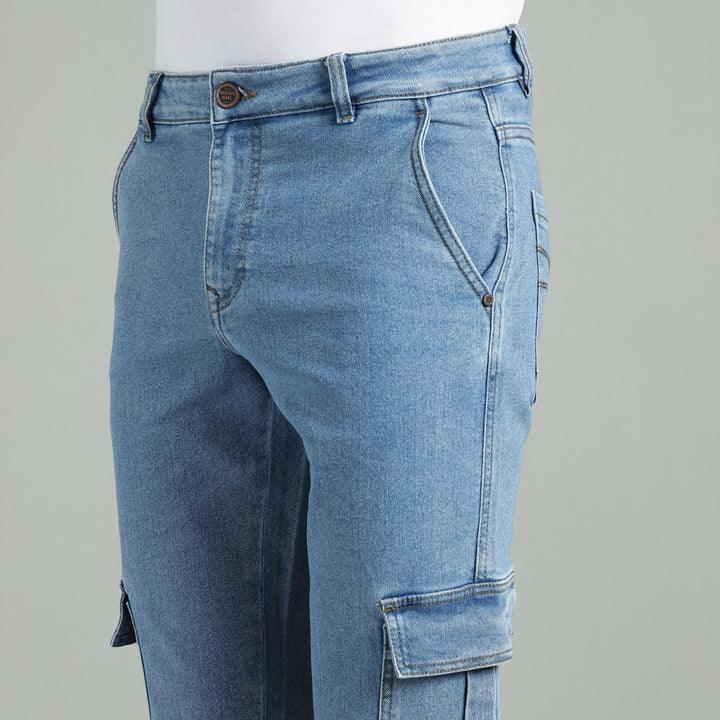 Men’s Slim-Fit Denim Cargo Jeans