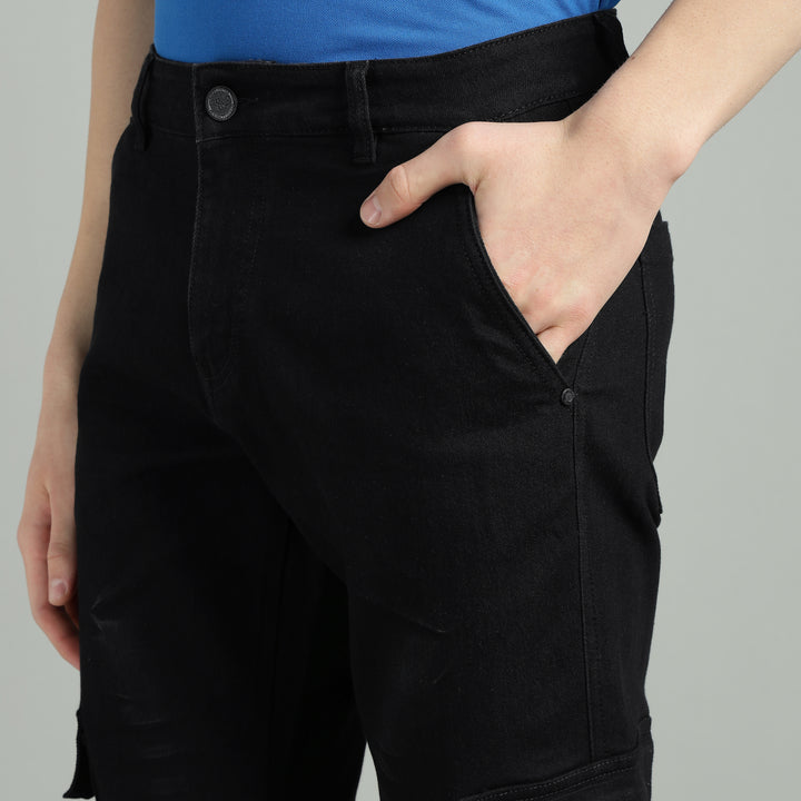 Men’s Slim-Fit Denim Cargo Jeans