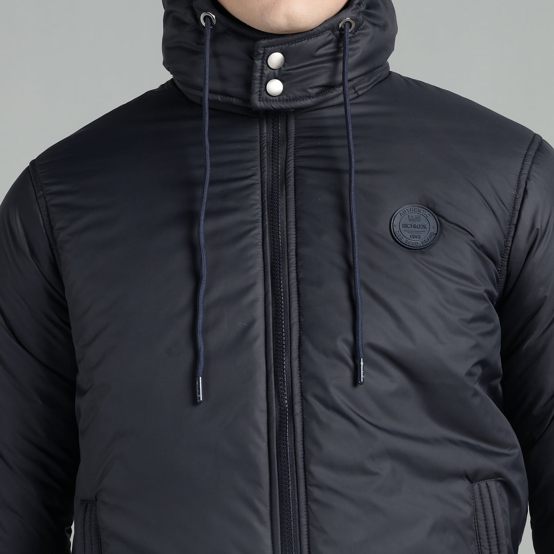 Men's Hooded Puffer Jacket With Zip Closer