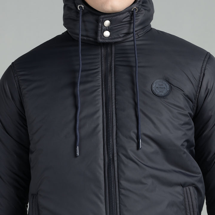 Men's Hooded Puffer Jacket With Zip Closer