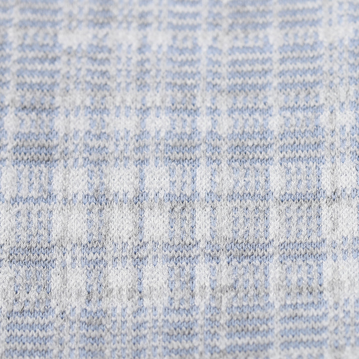 Men’s Light Grey & Light Blue Knitted Check Blazer