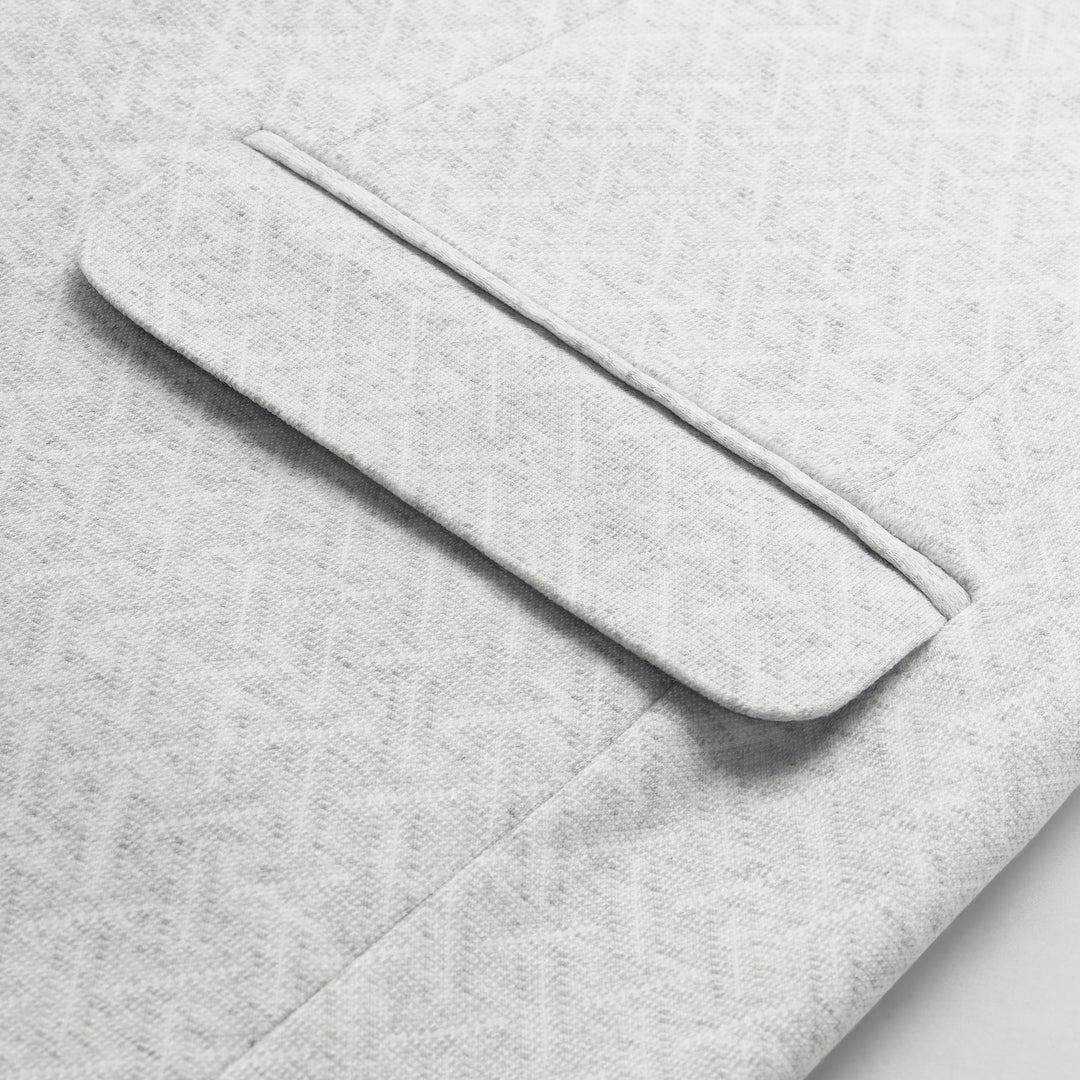 Men’s Light Grey Geometric Pattern Jacquard Blazer