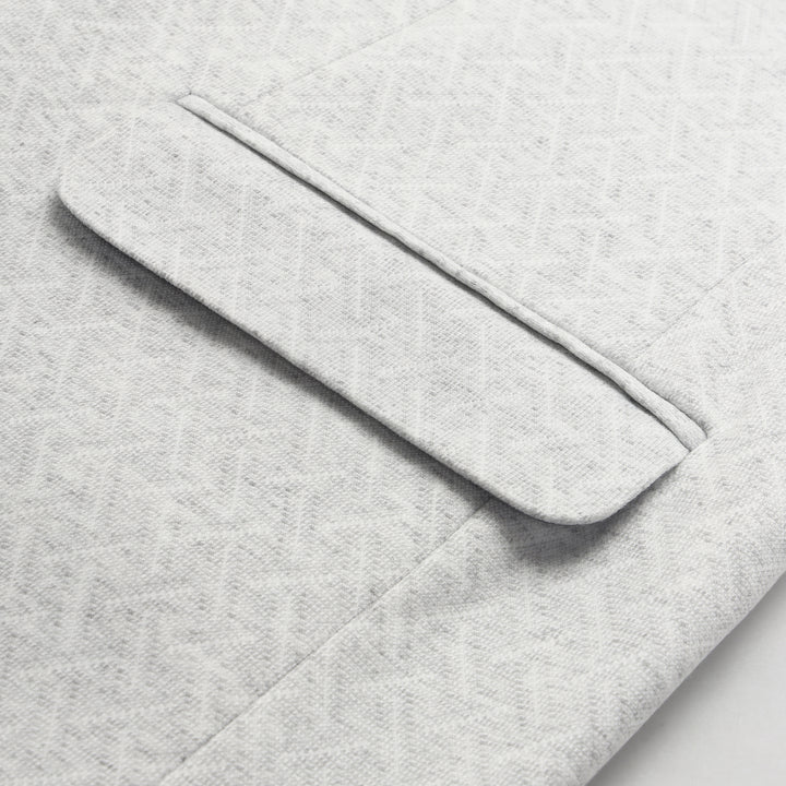 Men’s Light Grey Geometric Pattern Jacquard Blazer