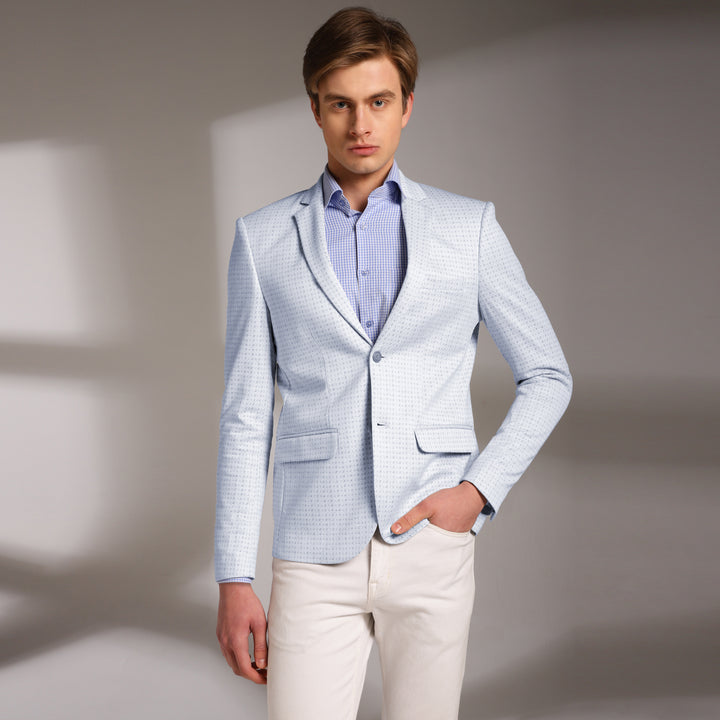 Men’s Slim-Fit Micro-Houndstooth Pattern Blazer