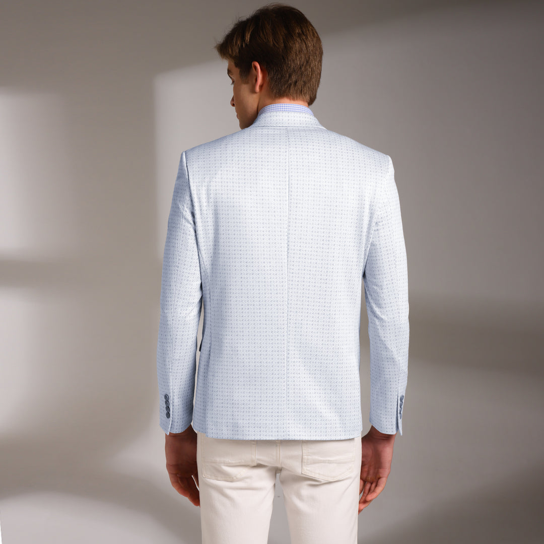 Men’s Slim-Fit Micro-Houndstooth Pattern Blazer