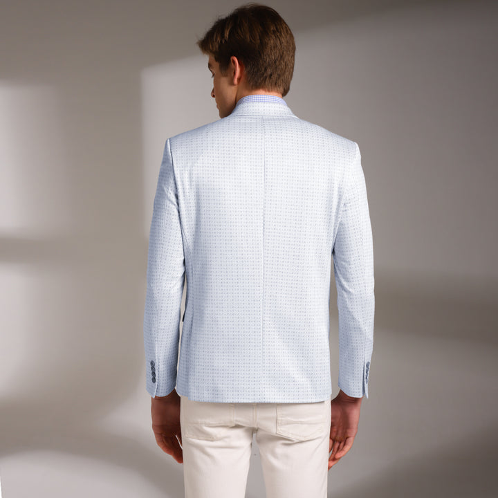 Men’s Slim-Fit Micro-Houndstooth Pattern Blazer
