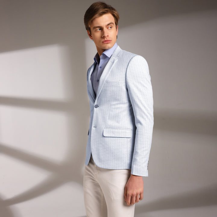Men’s Slim-Fit Micro-Houndstooth Pattern Blazer