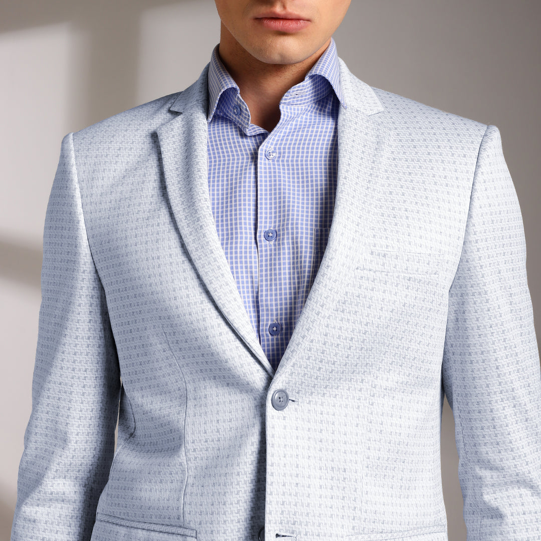 Men’s Slim-Fit Micro-Houndstooth Pattern Blazer