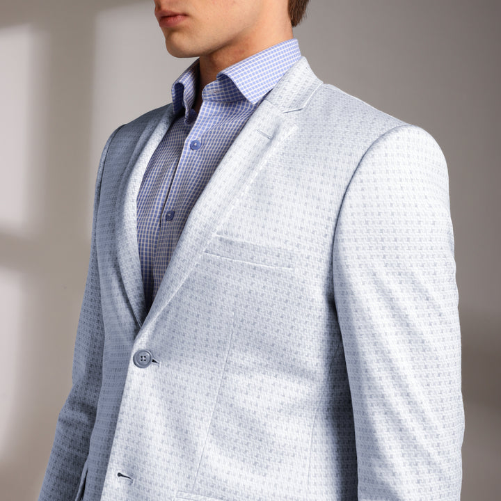 Men’s Slim-Fit Micro-Houndstooth Pattern Blazer