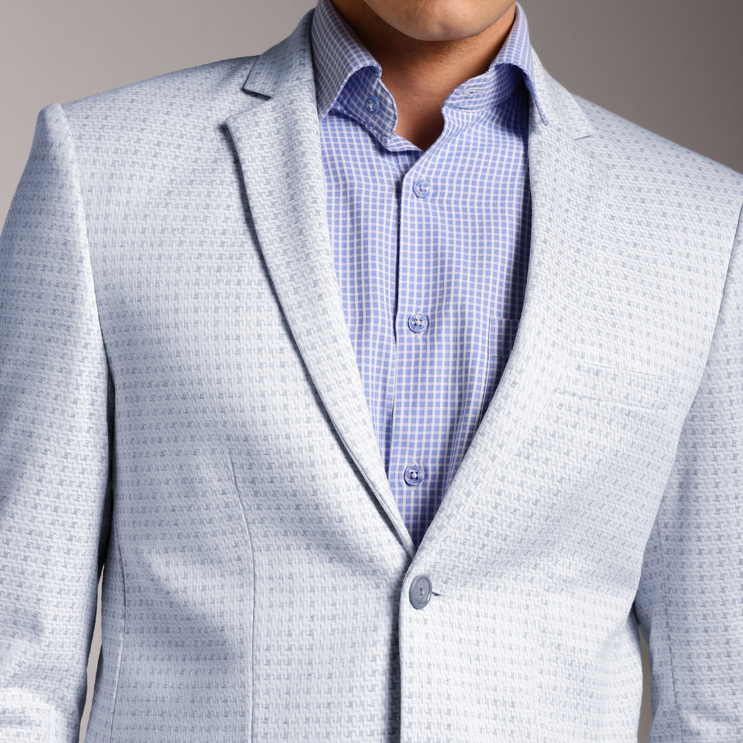 Men’s Slim-Fit Micro-Houndstooth Pattern Blazer