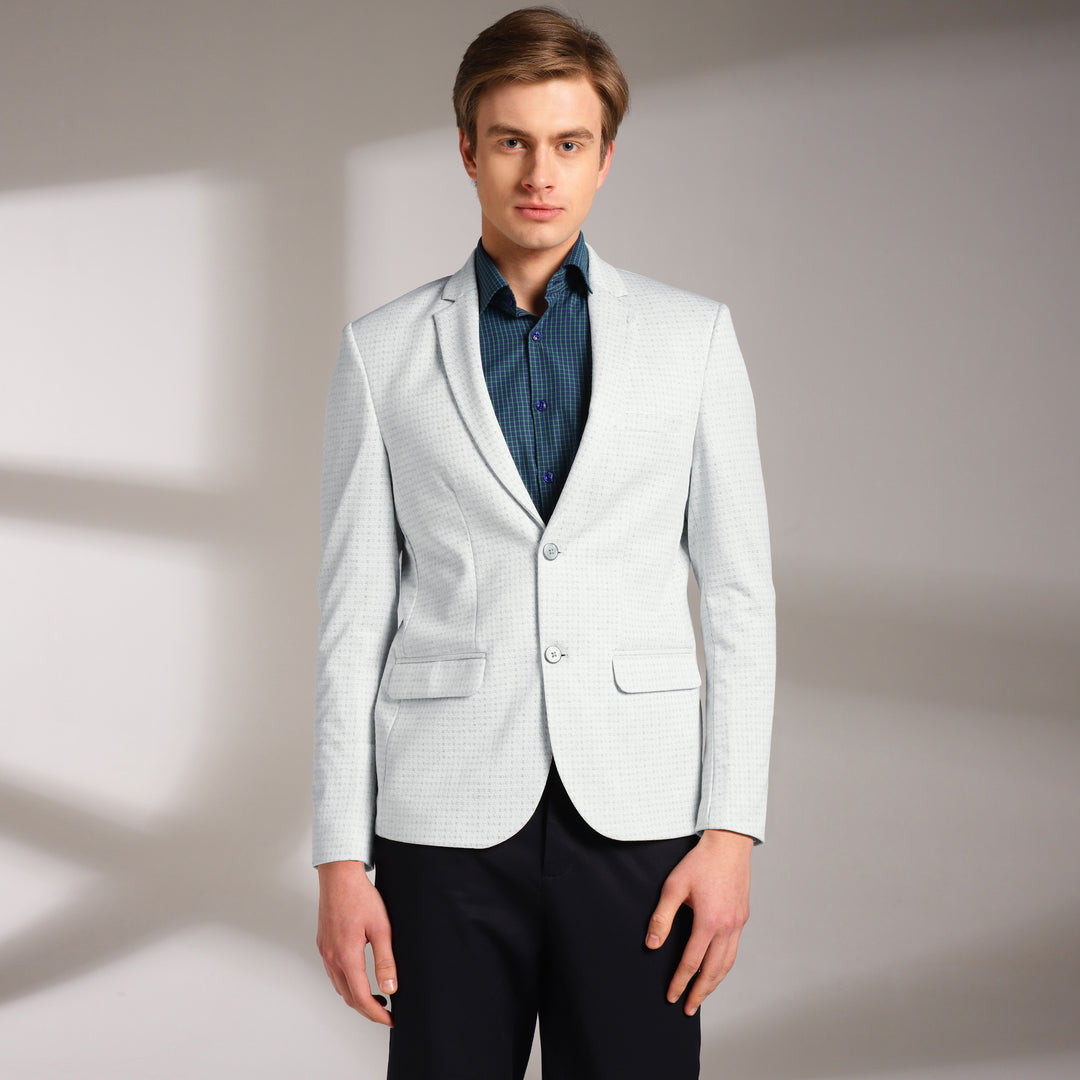 Men’s Slim-Fit Micro-Houndstooth Pattern Blazer