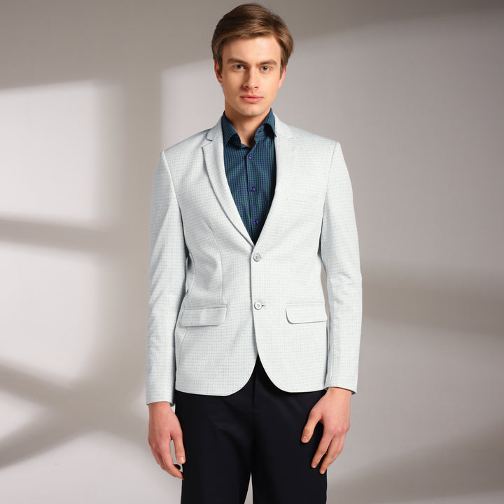 Men’s Slim-Fit Micro-Houndstooth Pattern Blazer