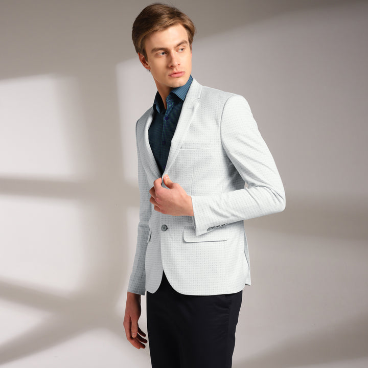 Men’s Slim-Fit Micro-Houndstooth Pattern Blazer