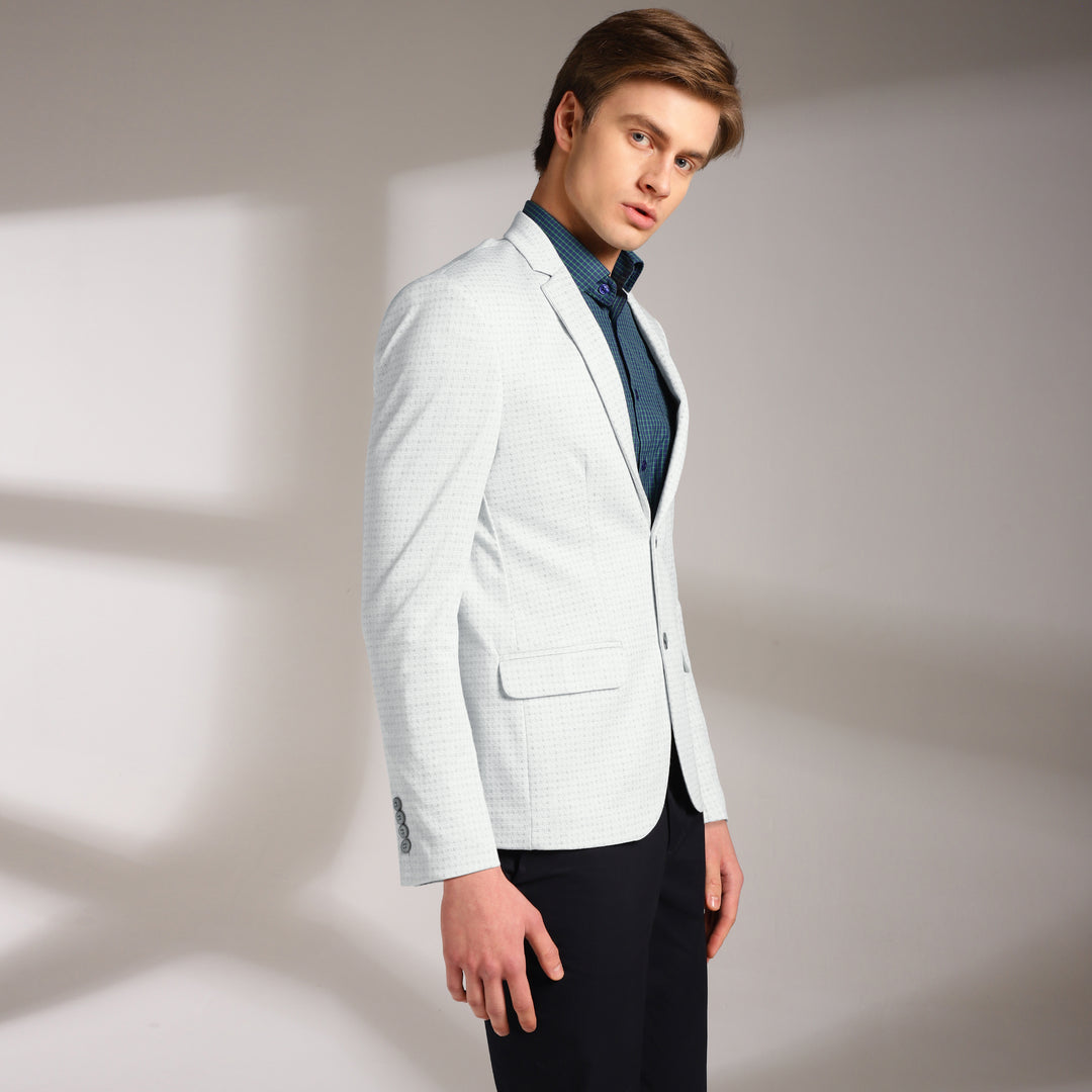 Men’s Slim-Fit Micro-Houndstooth Pattern Blazer