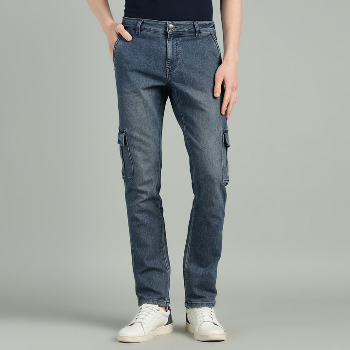 Men’s Slim-Fit Denim Cargo Jeans