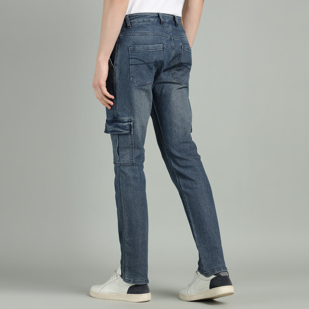 Men’s Slim-Fit Denim Cargo Jeans