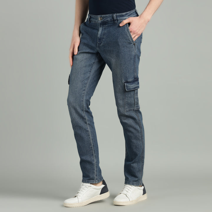 Men’s Slim-Fit Denim Cargo Jeans