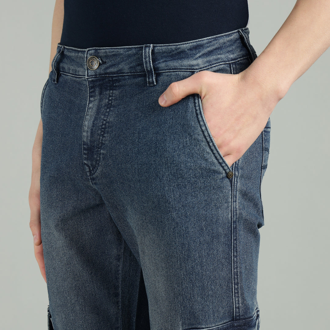 Men’s Slim-Fit Denim Cargo Jeans