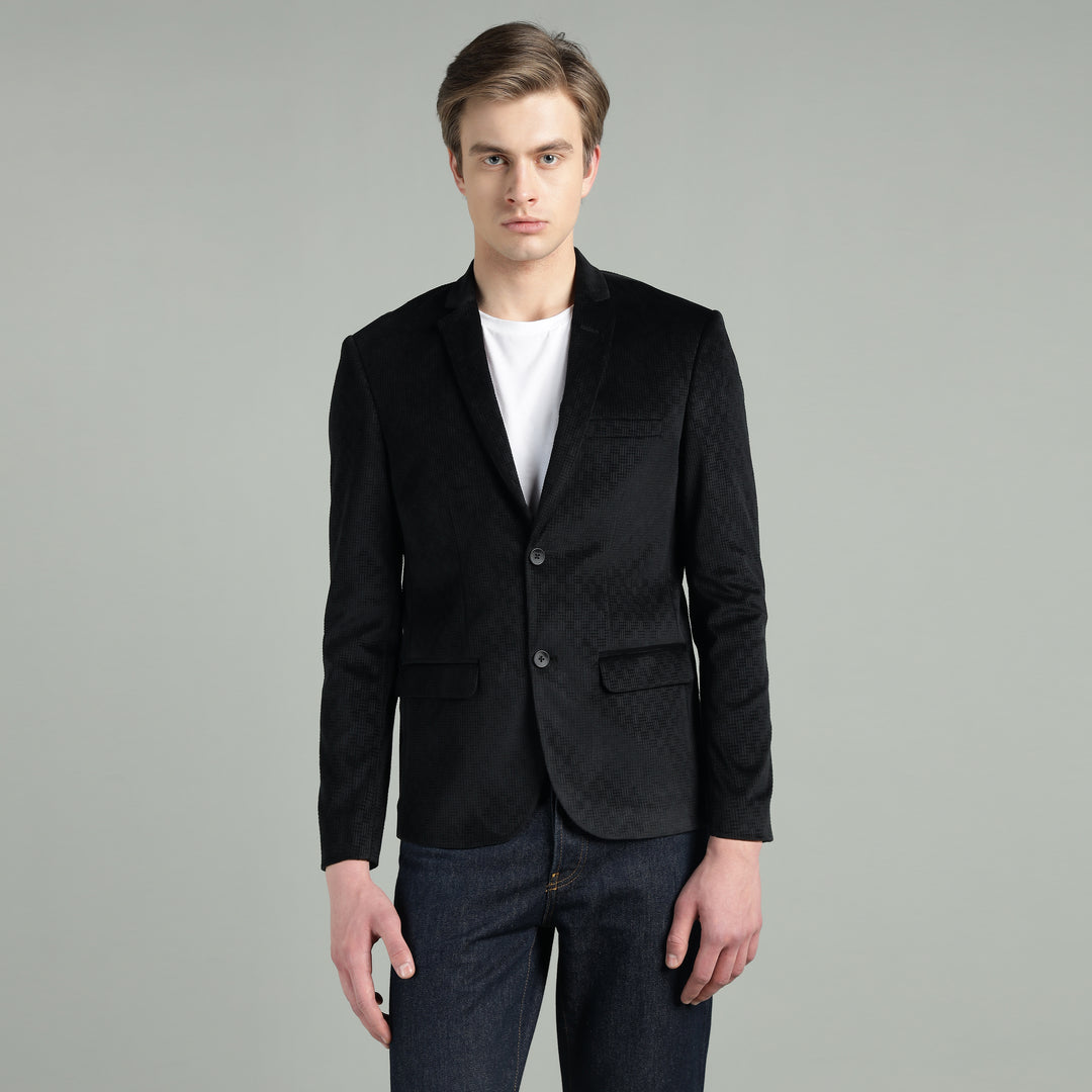 Men’s Jacquard Weave Texture Slim Fit Blazer