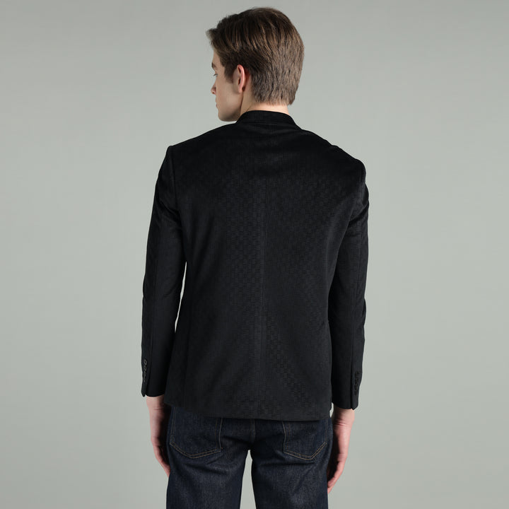 Men’s Jacquard Weave Texture Slim Fit Blazer