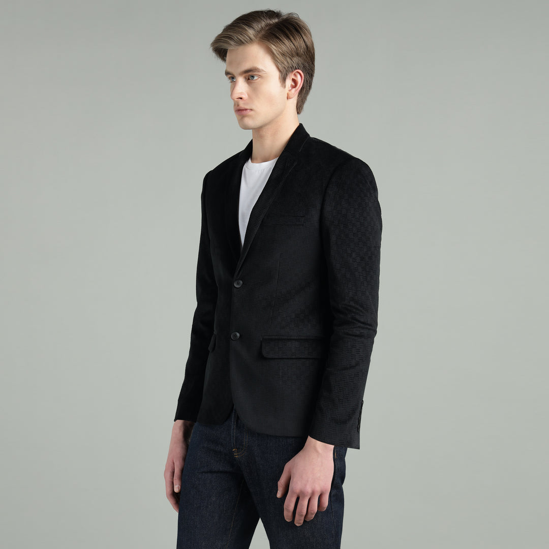 Men’s Jacquard Weave Texture Slim Fit Blazer